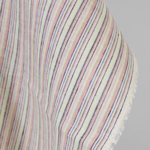 Lin-hampstoff flerfarget med mørkeblå striper