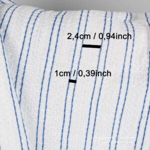 Cotton hemp fabric in blue stripes, perfect for towels