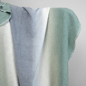 Bomull hamp vasket vaffelvevd blågrønn stoff 5 cotton hemp waffle fabric