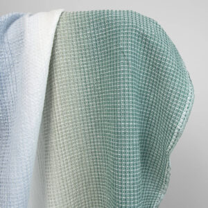 Bomull hamp vasket vaffelvevd blågrønn stoff 6 cotton hemp waffle fabric, washed