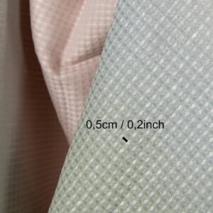 Cotton-hemp waffle fabric pink green gradient, with measurements