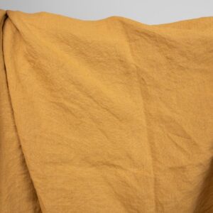 linen washed fabric mustard yellow, plain