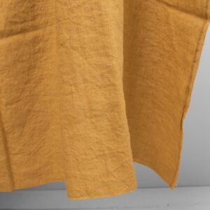 linen washed fabric mustard yellow, for garments