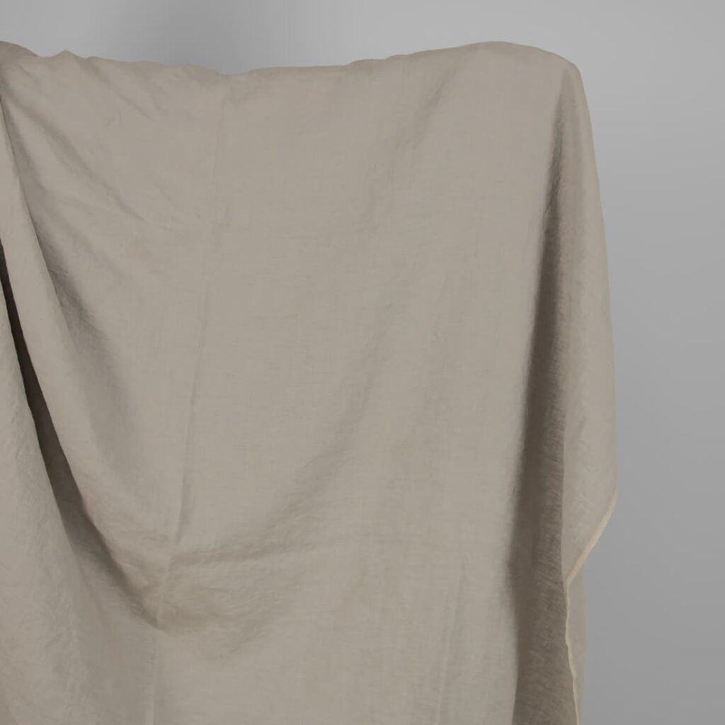 Washed linen fabric cool grey beige colour