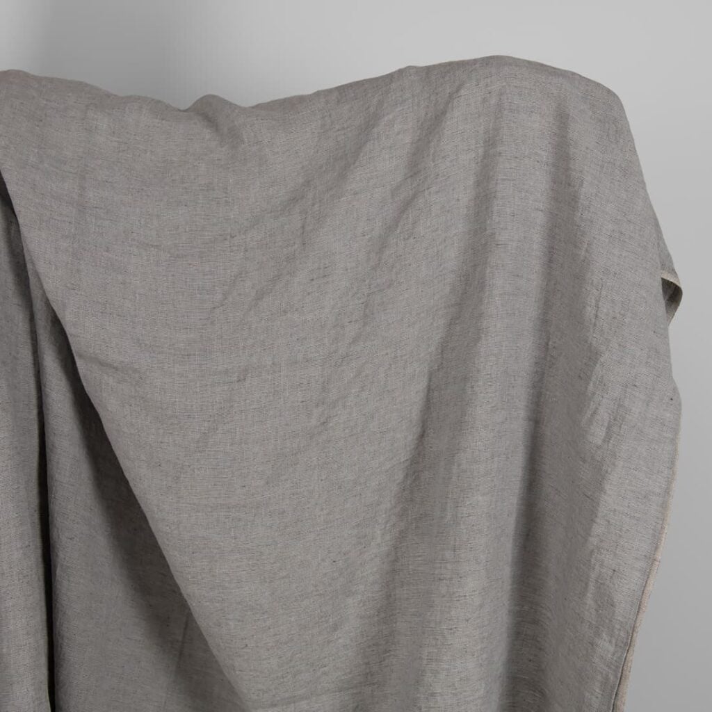 Washed linen fabric grey shades mix