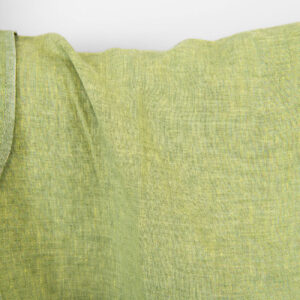 Linstoff lys gul og grønn melange, vasket