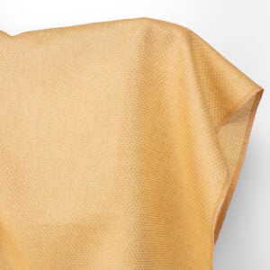 Linstoff lys gul og leirefarget prikkete