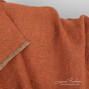 Orange linen fabric, specially washed