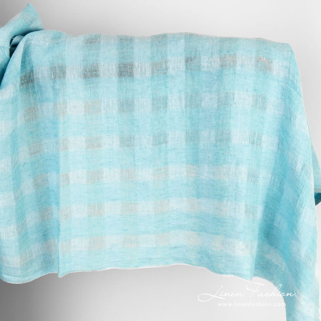 Light blue linen fabric