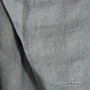 Gjennomsiktig linstoff i grå ruter vasket 13 Linen fabric in grey checks