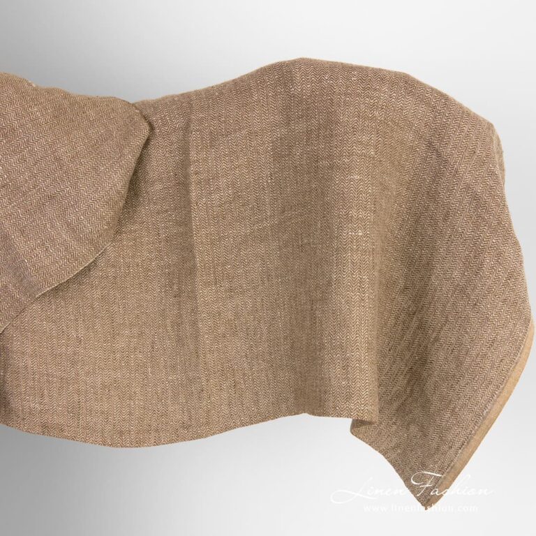 Brown linen fabric