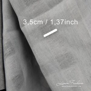 100% linen fabric in grey colour.