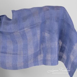 Linen fabric in violet blue checks.