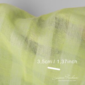 100% linen fabric in light lime green.