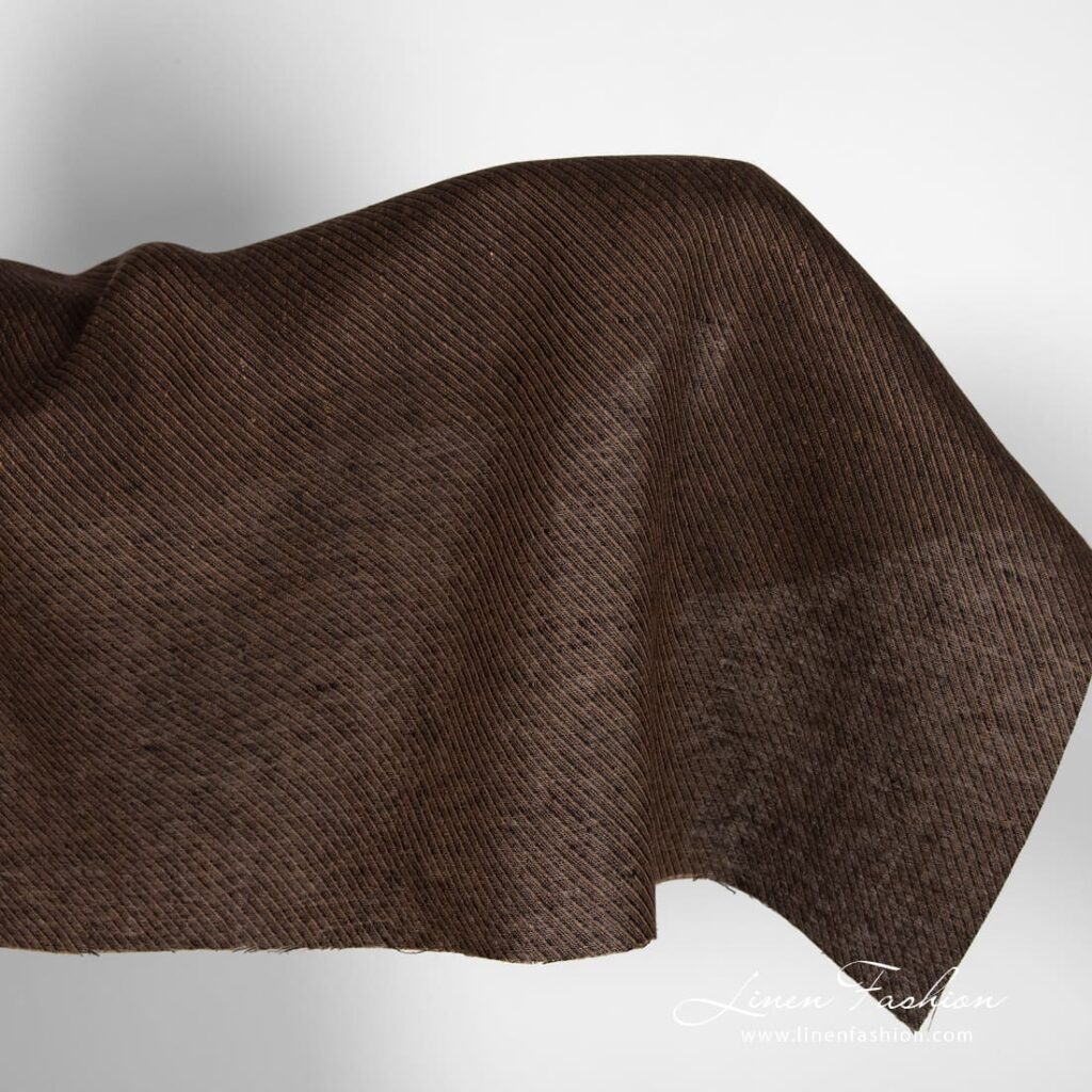 Chocolate brown linen fabric