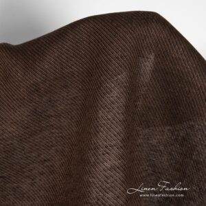 Chocolate brown linen fabric in twills