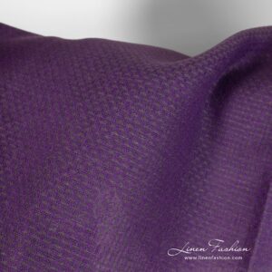 Violet linen fabric in geometric pattern