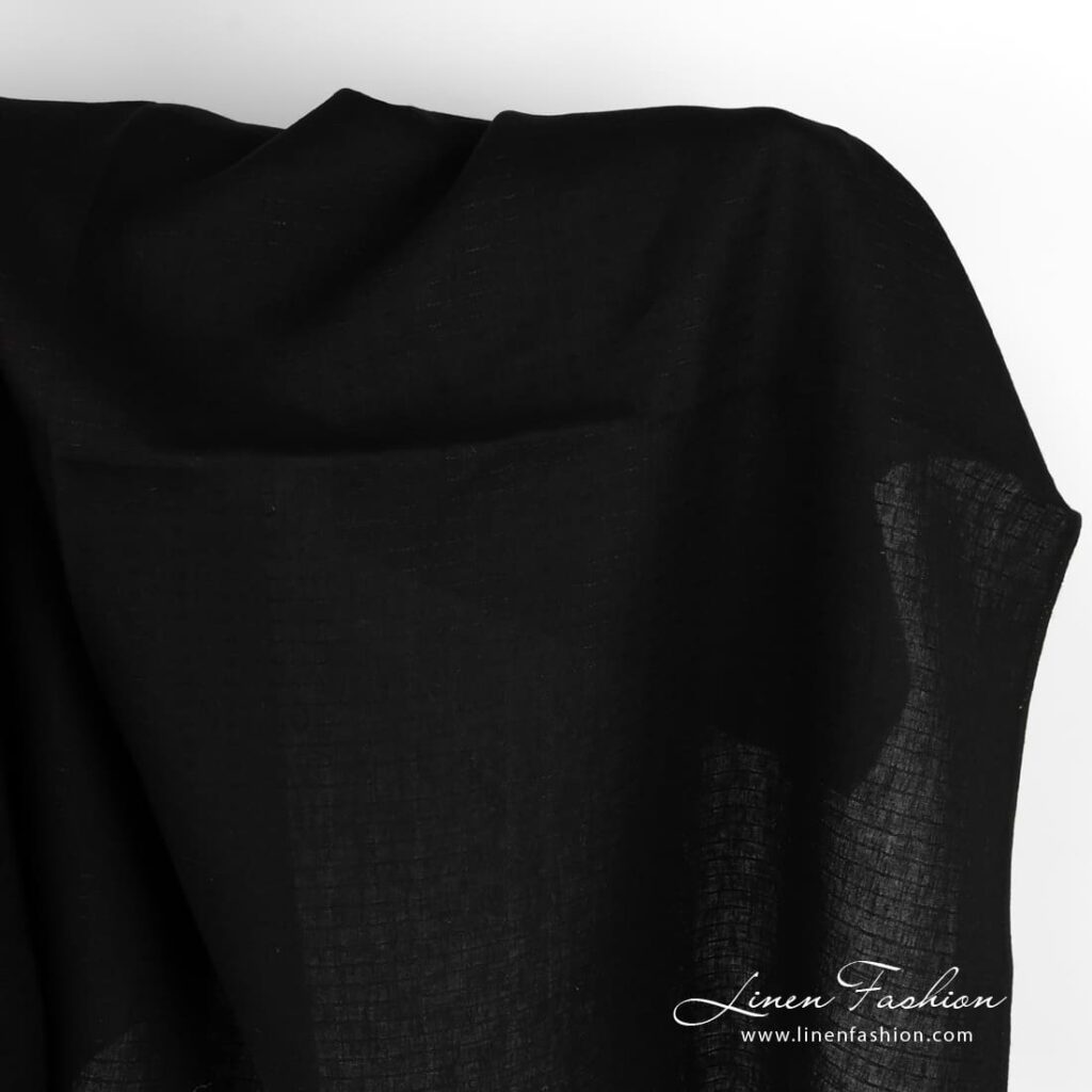 Black linen fabric