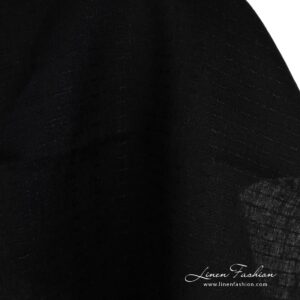 Black linen fabric with dashes