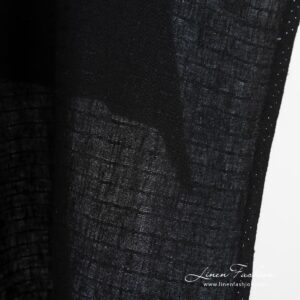 Black linen fabric with prominent dashes