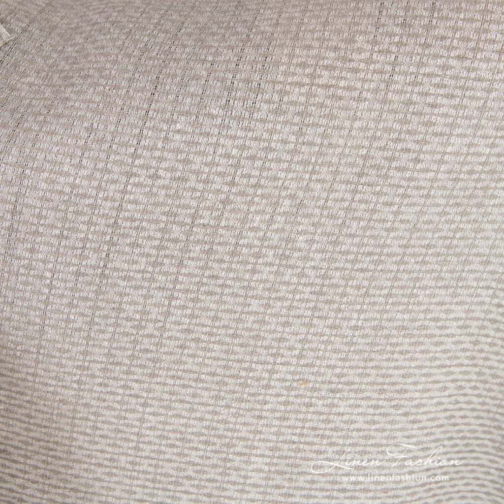 Naturlig linstoff i diamantmønster 3 Natural linen fabric in dobby pattern