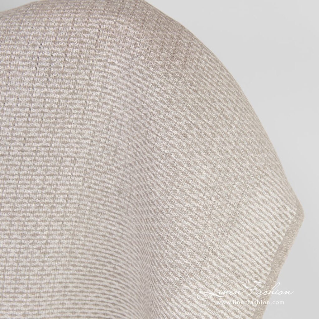 Naturlig linstoff i diamantmønster 4 Natural linen fabric ends
