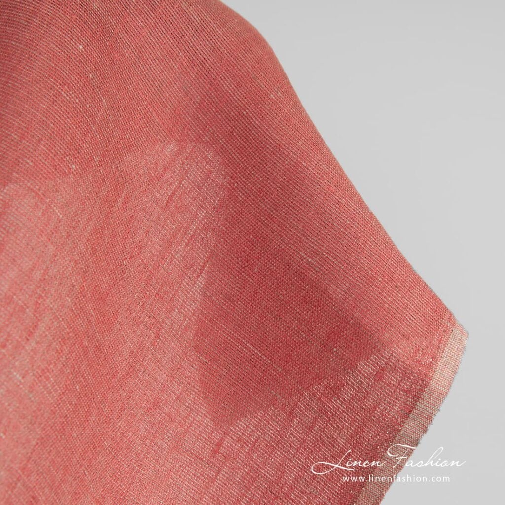 Grårosa linstoff i melange 4 Greyish rosy linen fabric, high quality