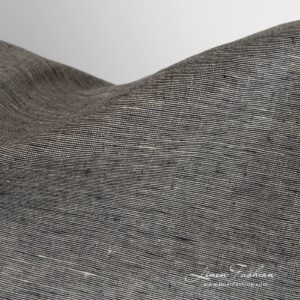 Greyish black linen fabric in melange