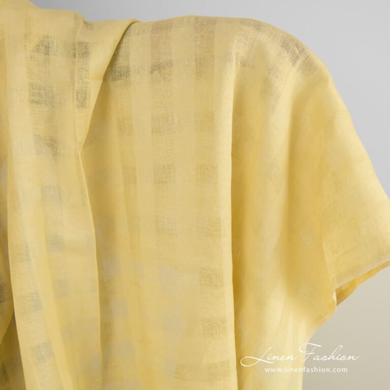 Yellow linen fabric