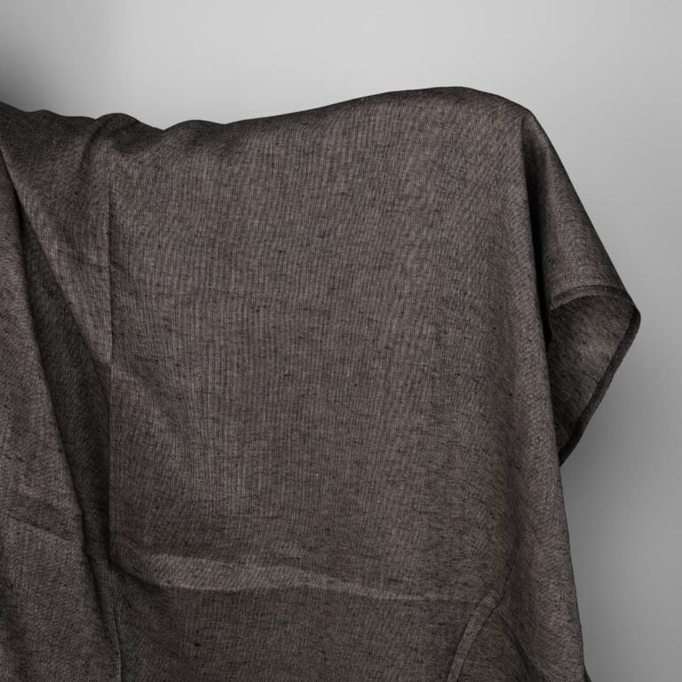 Linen fabric in natural and black pattern