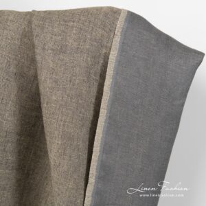 100% linen fabric in grey brown colour.