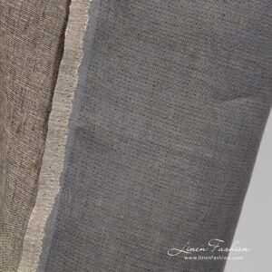 100% linen fabric, double sided, brown grey.