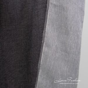 Double sided 100% linen fabric, grey black.