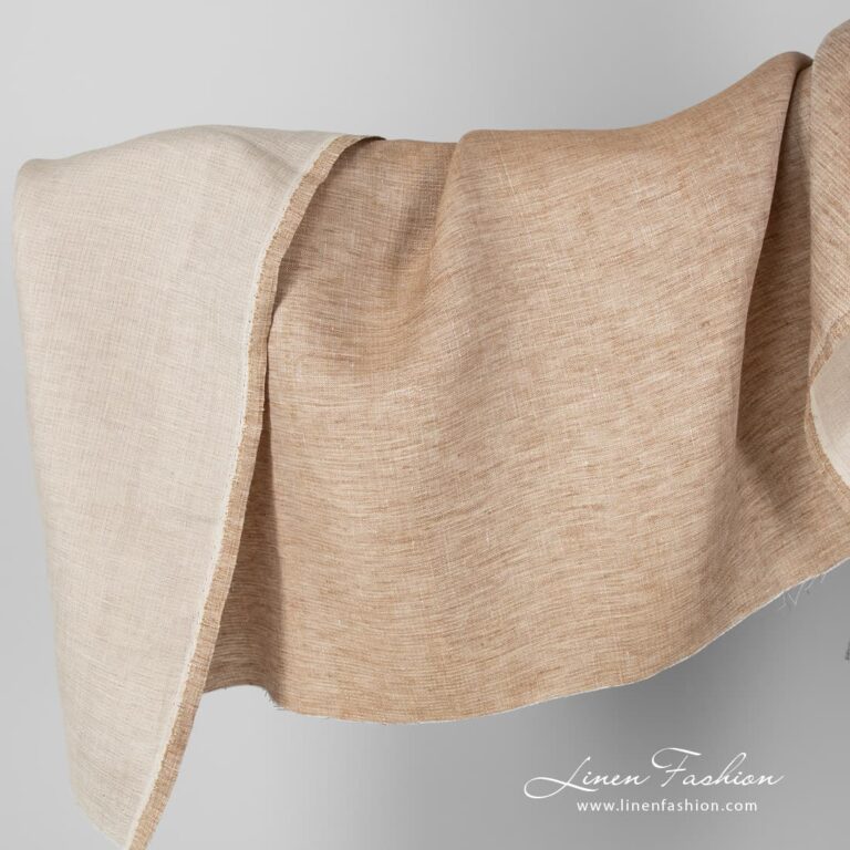 Light brown double sided linen fabric.