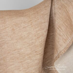 100% linen fabric in light brown colour.