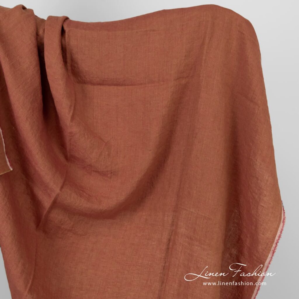 Yellowish brown linen fabric