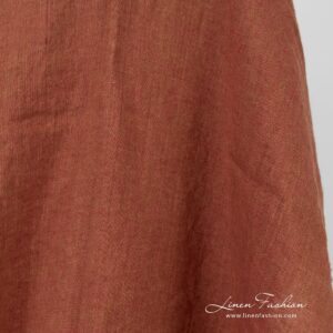 Yellowish brown melange linen fabric