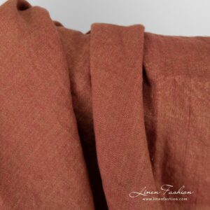 Yellowish brown linen fabric, washed