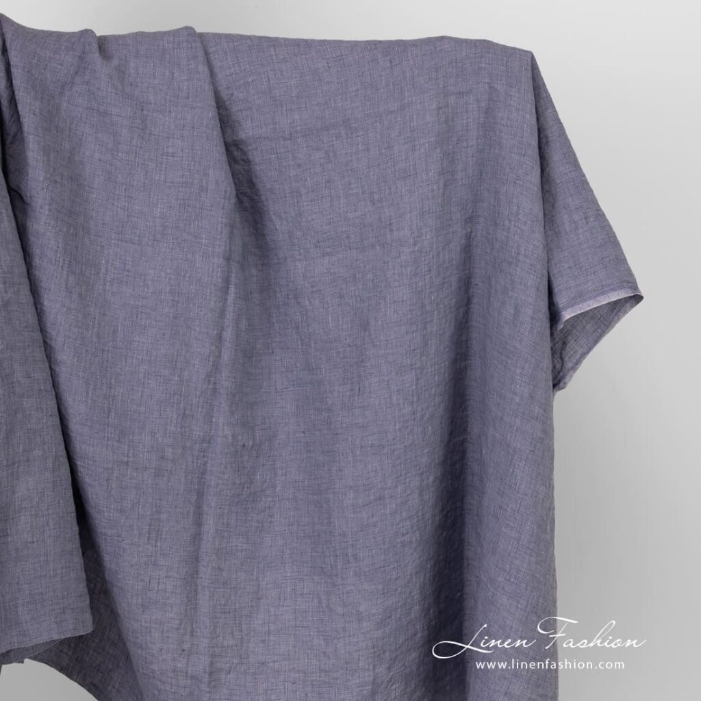 Violet linen fabric in melange