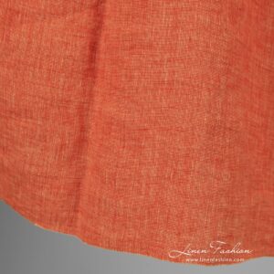 Coral linen fabric, washed