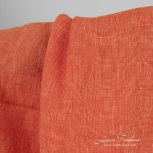 Coral linen fabric in melange