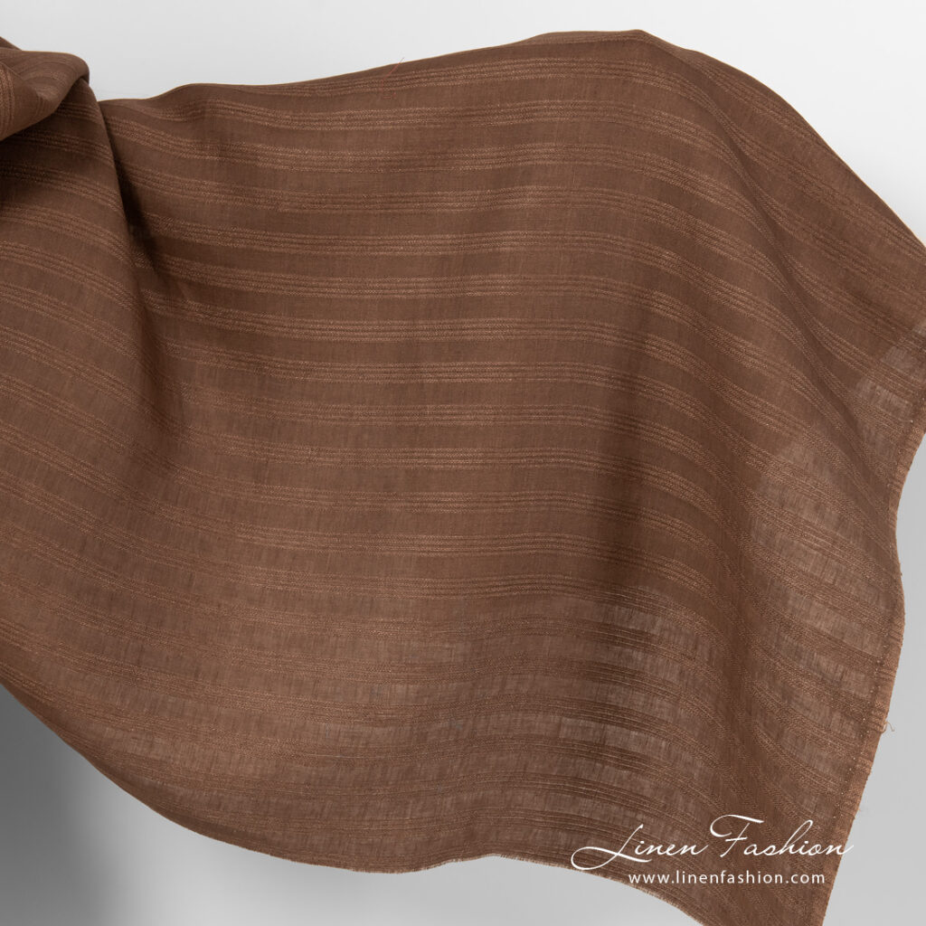 Caramel brown linen fabric