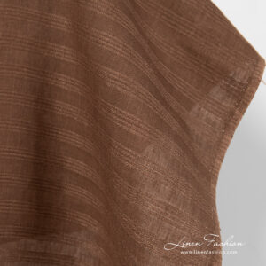 Caramel brown linen fabric ends