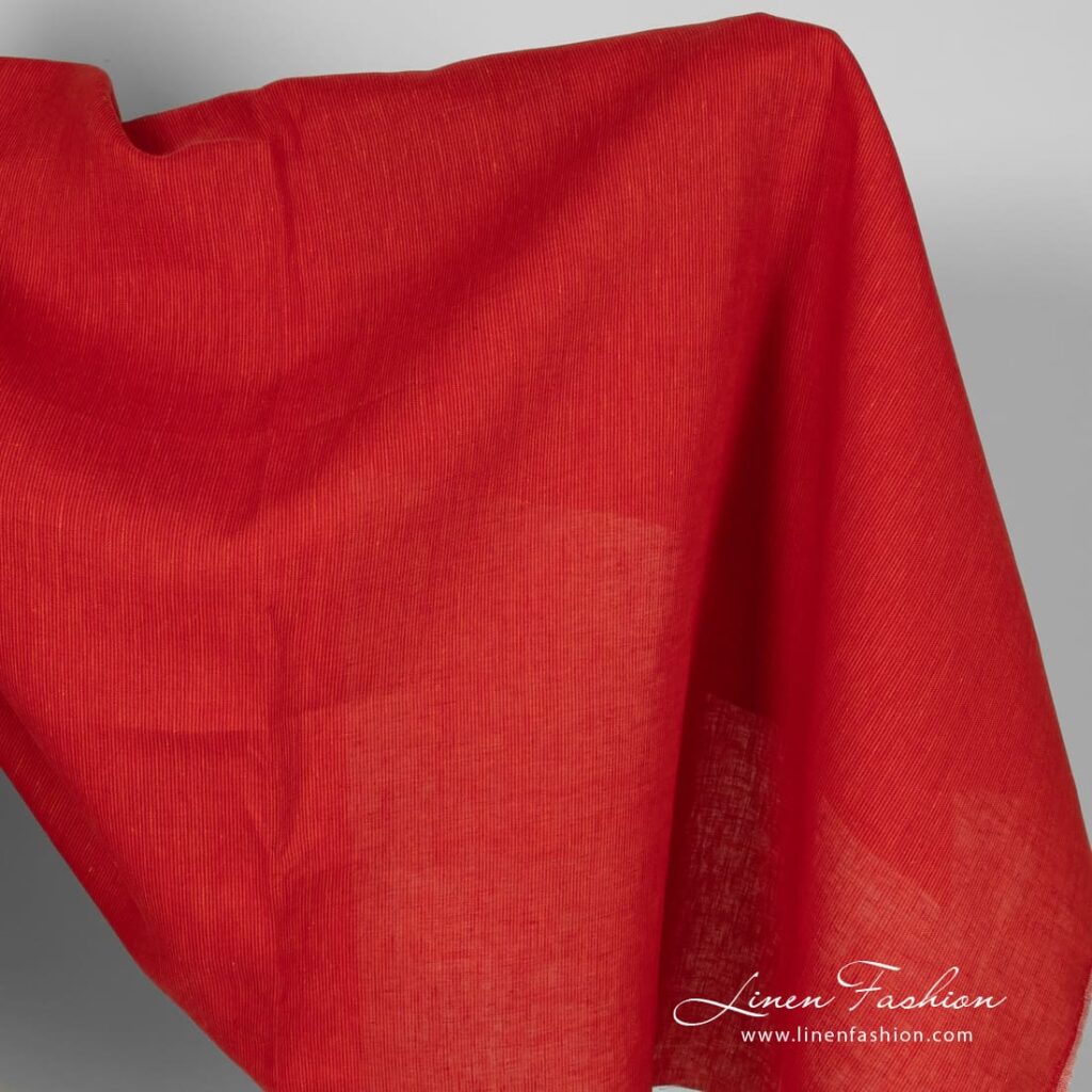 Red linen fabric