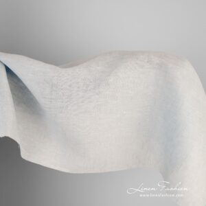 Linen fabric in white and blue melange