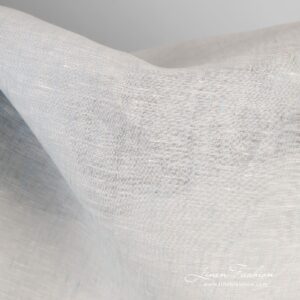 100% Linen fabric in white and blue melange