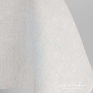Linen fabric in white and blue melange, for clothes and home textile