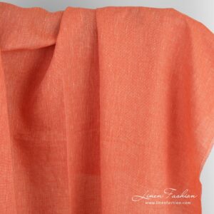 Linen fabric in red and yellow melange