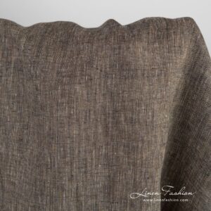 Linen fabric in yellow and brown melange for clothes and home textile