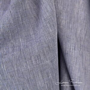 Linen fabric woven in black, violet and white yarns